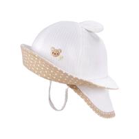 日本製 UV刺繍入り耳付きハット 日よけたれ ライトベージュ&times;44cm ベビーザらス限定