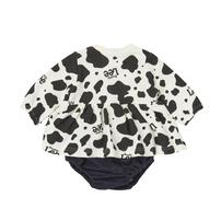 BUDDYLEE 長袖チュニック×ブルマセット 牛柄 ホワイト×80cm ベビーザらス限定