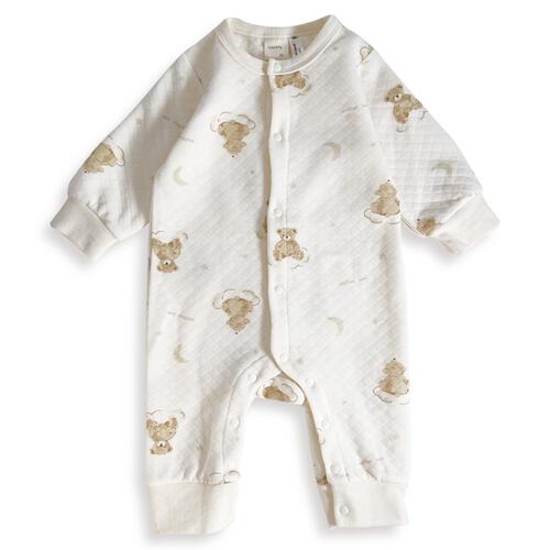 長袖カバーオール ニットキルト クマ柄 オフホワイト×70cm ベビーザらス限定