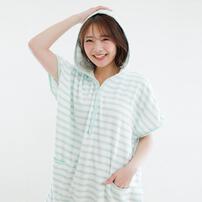 バスローブポンチョ（グリーン）(グリーン×M-L)