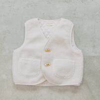 【FirstCloset×mioさん】ボアベスト オフホワイト×80cm