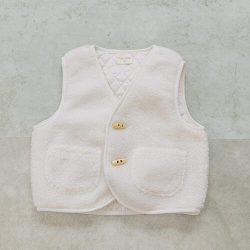 【FirstCloset×mioさん】ボアベスト オフホワイト×80cm