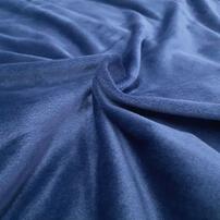 POLOBCS 長袖テーラーパジャマ ストレッチベロア 無地(ネイビー×M-L)