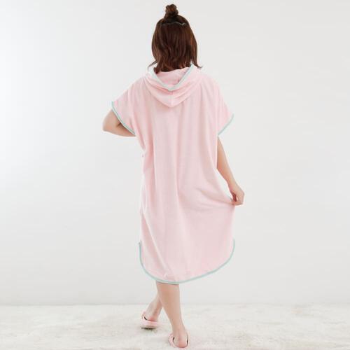 バスローブポンチョ（ピンク）(ピンク×M-L)