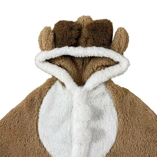 クリスマス トナカイマント コスチューム キッズ ベビー サンタクロース コスチューム 子供 衣装 ベロア ベージュ×70-90cm ベロア ベビーザらス限定