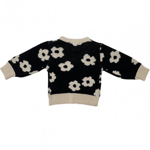 sophitica ニットジャガード デイジー ブラック×90cm