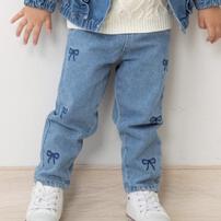 sophitica リボン刺繍デニムパンツ ネイビー×80cm