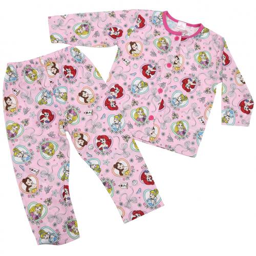 ディズニー 長袖前開きパジャマ＋半袖Ｔシャツセット プリンセス ピンク&times;100cm ベビーザらス限定