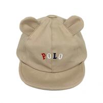 POLOBCS クマ耳キャップ 日よけ付き ミディアムベージュ&times;42cm