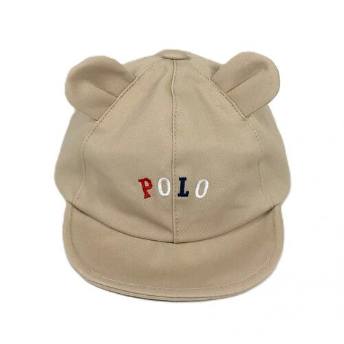 POLOBCS クマ耳キャップ 日よけ付き ミディアムベージュ&times;42cm