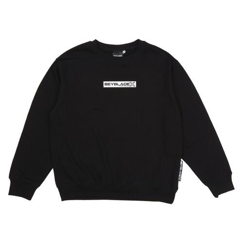 BEYBLADE X 長袖トレーナー 前後シールプリント ベイブレード エックス ブラック&times;140cm ベビーザらス限定