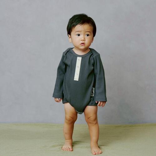 ローリーズファームベビー リブボディスーツ(グレー×80cm) ベビーザらス限定