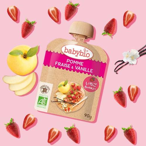 babybio ベビービオ ベビースムージー4種セット アップル・スイートポテト アップル・キャロット アップル・オレンジ・バナナ アップル・ストロベリー・バニラ【有機食材 ベビースムージー 離乳食 ベビーフード】【6カ月～】