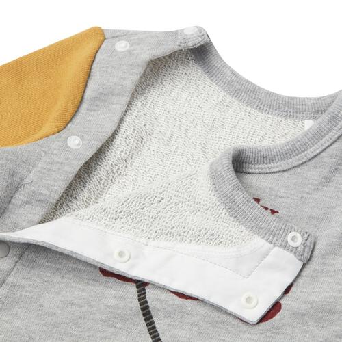 BUDDYLEE 長袖前開きプレオール サコッシュ クレイジー袖 グレー×70cm ベビーザらス限定