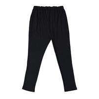 ルームパンツ スムース ウエストアジャスター付き ブラック&times;M-L