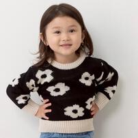 sophitica ニットジャガード デイジー ブラック×90cm