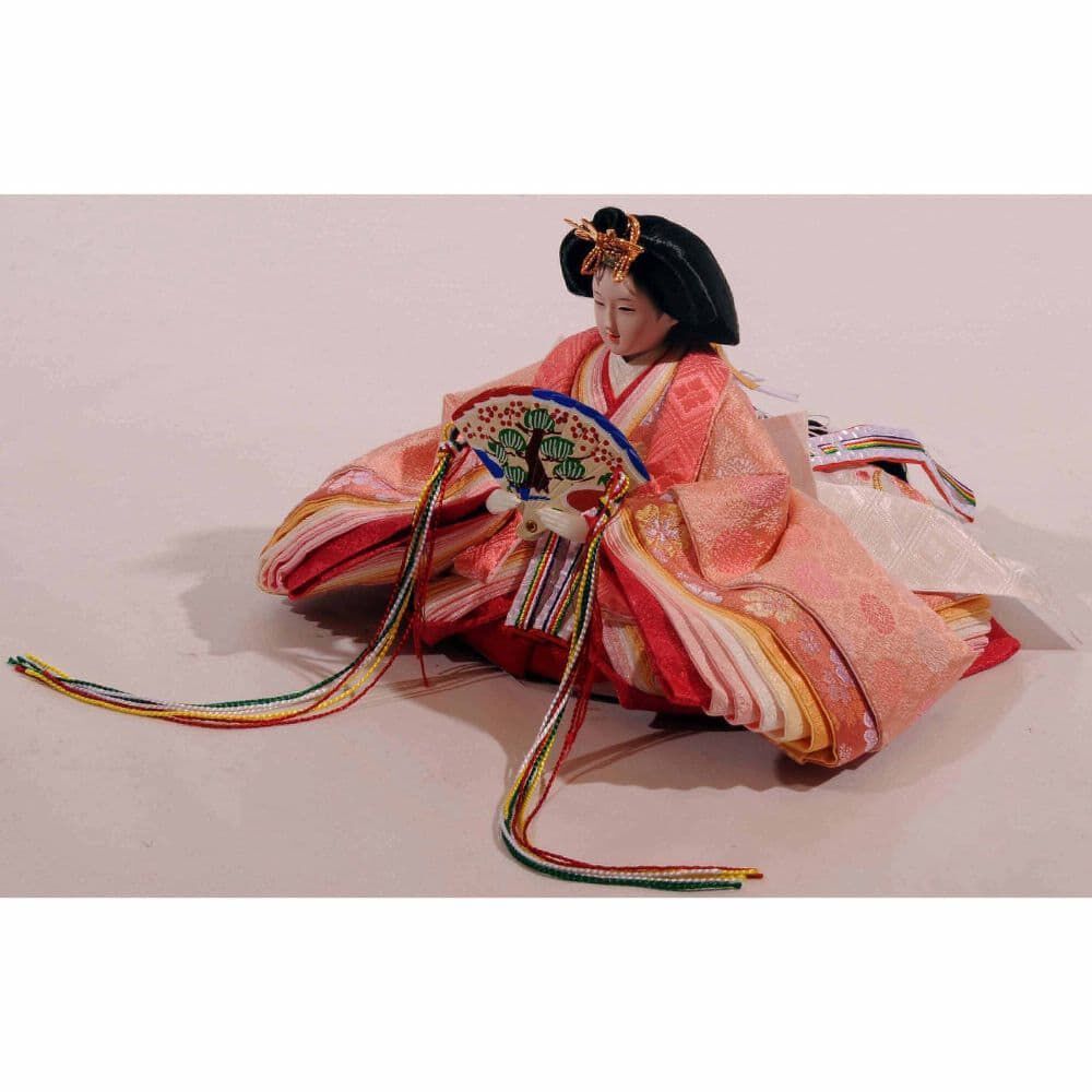 雛人形】三段収納五人飾り「雪輪刺繍雪輪抜き形」 (606840)ひな人形