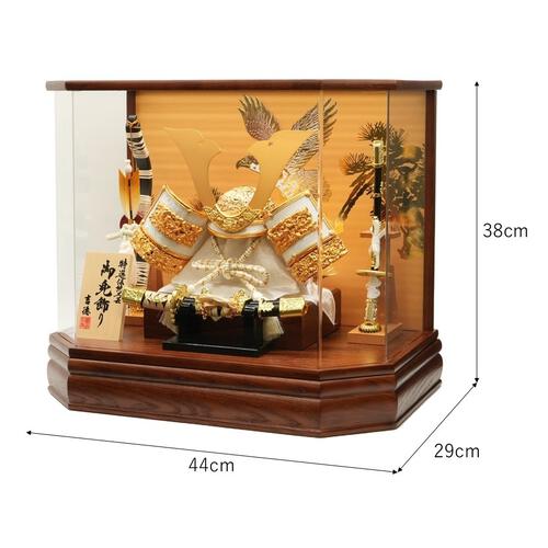 【五月人形】兜飾り ケース飾り「松鷹木目調六角アクリル」（538308）コンパクト 男の子 端午の節句 トイザらス・ベビーザらス限定【メーカー直送】