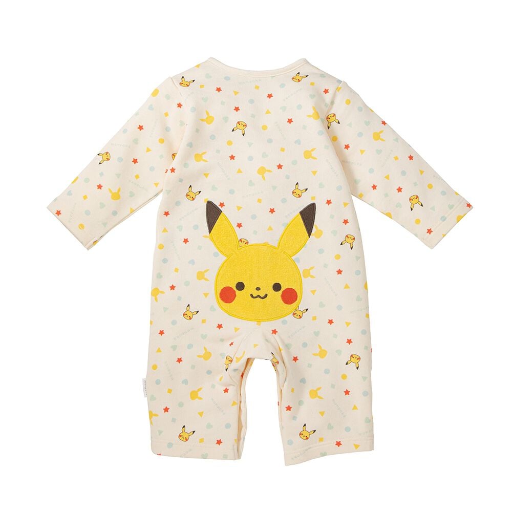 新品未使用⭐︎ピカチュウロンパース(70〜80cm) monpoke モンポケ 長袖ロンパース お尻ピカチュウ ナチュラル
