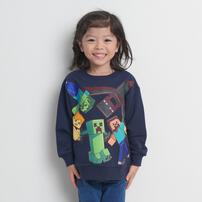 マインクラフト 裏毛プリントトレーナー ネイビー&times;110cm