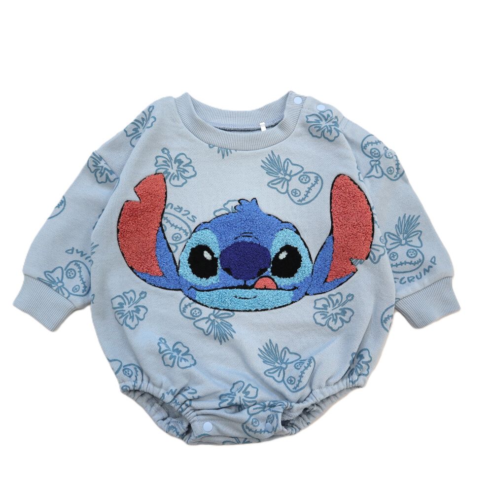 ディズニー 長袖さがらボディスーツ ドッカン スティッチ(ブルー×70cm