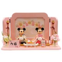 【雛人形】ディズニー 木目込み親王飾り「ミッキー＆ミニー ピンク」  (331383) ひな人形 トイザらス・ベビーザらス限定【メーカー直送】