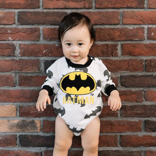 WARNER ワーナー 長袖さがらボディスーツ ドッカン バットマン ホワイト×70cm ベビーザらス限定