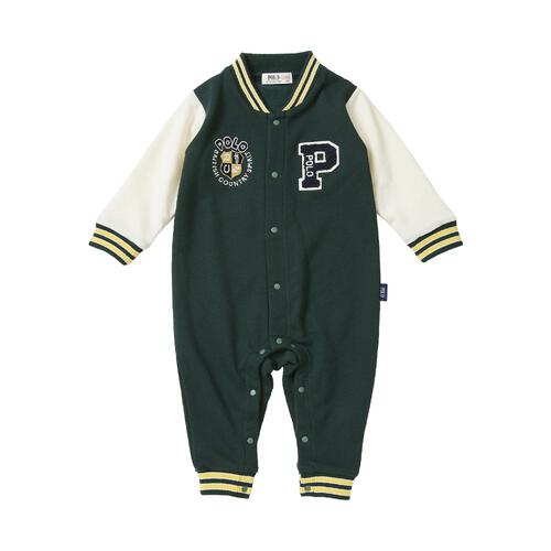 POLO BCS スタジャン風ロンパース グリーン×80cm ベビーザらス限定