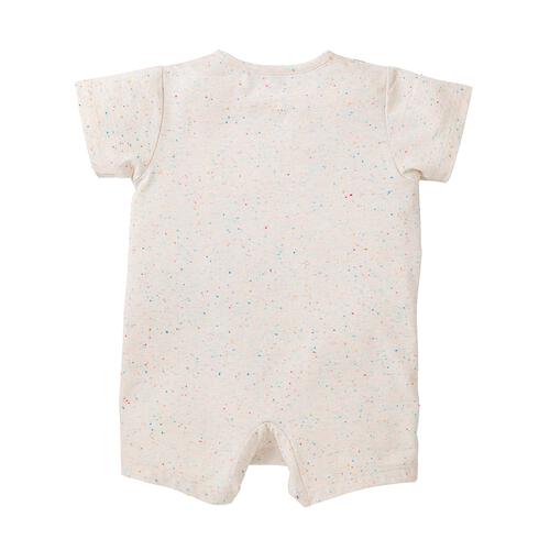  monpoke モンポケ 半袖ロンパース ポシェット付き風 ナチュラル&times;80cm 