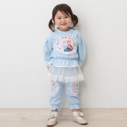 【Sophitica × tsumashi1118さん】Disney アナと雪の女王 裏毛チュールパンツ ブルー×90cm ベビーザらス限定
