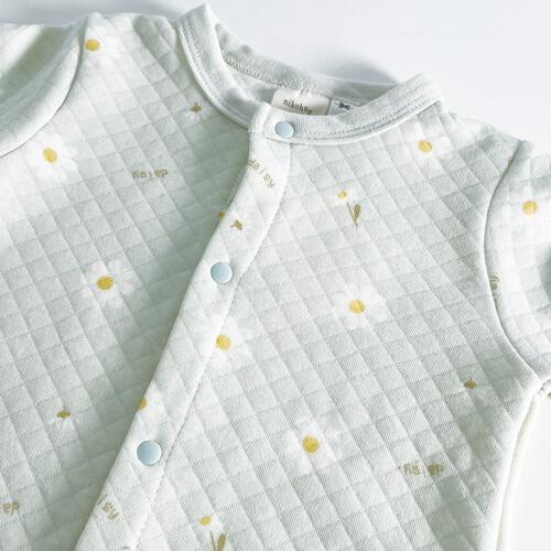 長袖カバーオール ニットキルト デイジー柄 ミントグリーン×70cm ベビーザらス限定