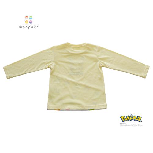 monpoke モンポケ 長袖Tシャツ 切替 ピカチュウ イエロー×80cm