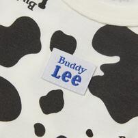 BUDDYLEE 半袖ボディスーツ ポケット付き 牛柄 ブラック&times;70cm 