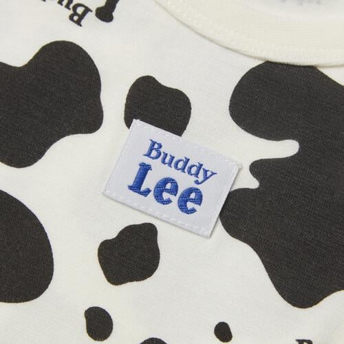 BUDDYLEE 半袖ボディスーツ ポケット付き 牛柄 ブラック&times;70cm 