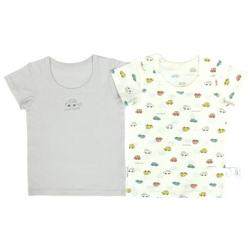 2枚組半袖シャツ肌着メッシュニット 車 グレー&times;100cm ベビーザらス限定