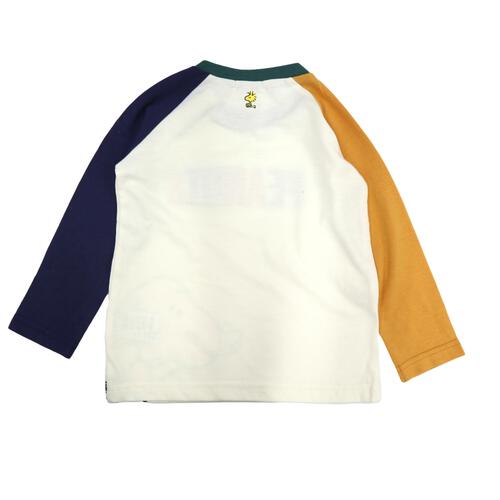 SNOOPY スヌーピー 長袖Tシャツ ラグラン 袖配色 ナチュラル×80cm