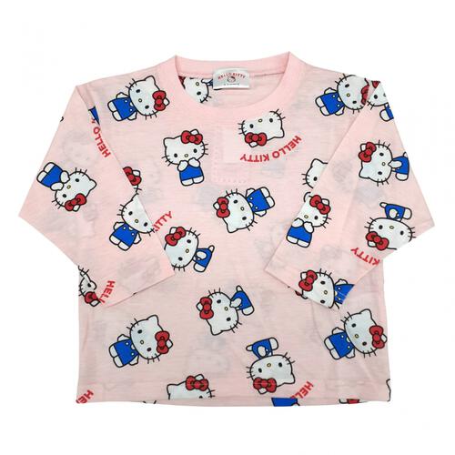 SANRIO サンリオ ハローキティ 天竺長袖パジャマ＋半袖Ｔシャツセット パジャマ ピンク&times;110cm ベビーザらス限定