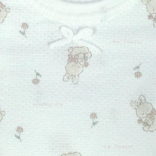 2枚組半袖ロンパース肌着メッシュニット うさぎ&times;花 ホワイト&times;80cm ベビーザらス限定