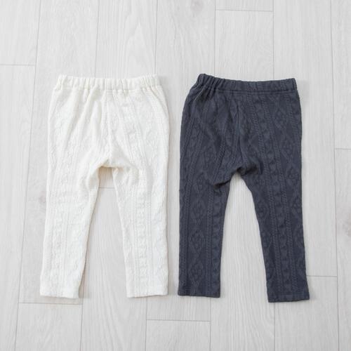 ベビーザらス限定　RAT-A-TATR ラッタッター デイリーパンツ レギンス ケーブルジャガード(ナチュラル×95cm)