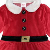 クリスマスワンピース 女の子 キッズ 子供 サンタ サンタクロース 衣装 ドレス ベロア レッド×140cm ベビーザらス限定