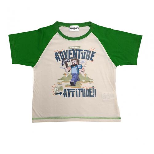 マインクラフト 天竺長袖パジャマ＋半袖Ｔシャツセット パジャマ グリーン&times;120cm ベビーザらス限定