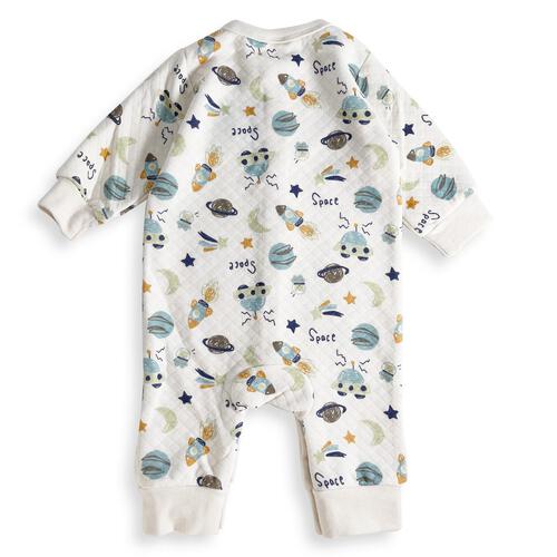 長袖カバーオール ニットキルト 宇宙柄 アイボリー×80cm ベビーザらス限定