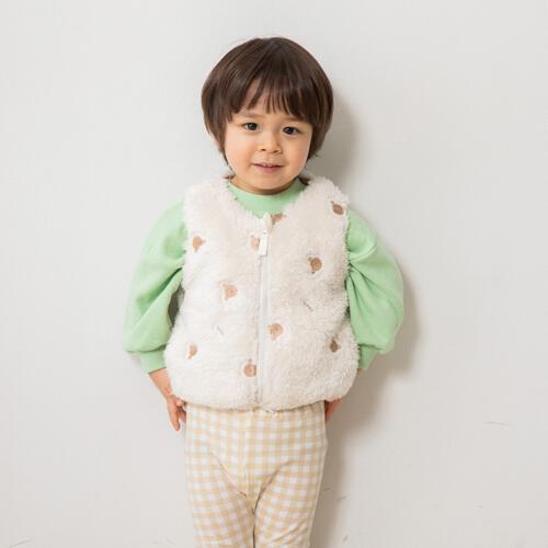 ベビーザらス限定　COJIKA ボア刺繍入りベスト クマ(ホワイト×80ｃｍ)