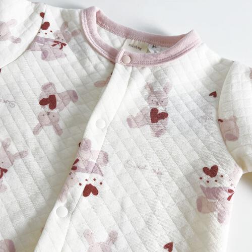 長袖カバーオール ニットキルト ウサギ柄 ピンク×70cm ベビーザらス限定