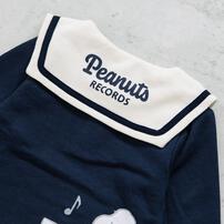 SNOOPY スヌーピー トレーナー 裏衿付き ネイビー×80cm