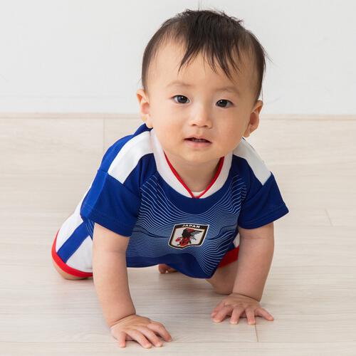 半袖ユニホームロンパース サッカー日本代表ver. メッシュ ブルー&times;80cm