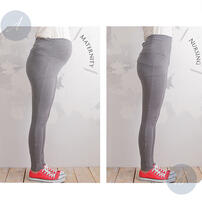 らくちんパンツ 10分丈（グレー×M）