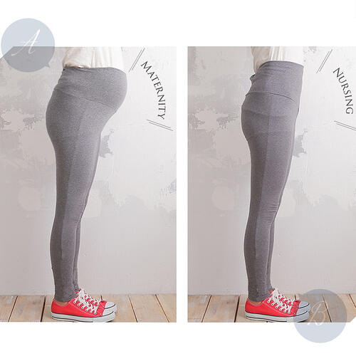 らくちんパンツ 10分丈（グレー×M）