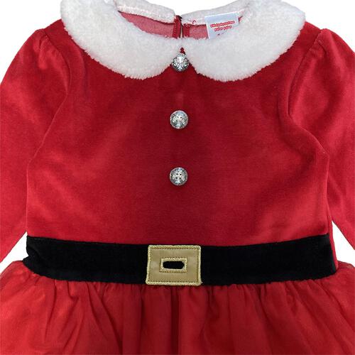 クリスマスチュチュワンピース 女の子 キッズ 子供 サンタ サンタクロース 衣装 ドレス ベロア レッド&times;80cm ベビーザらス限定