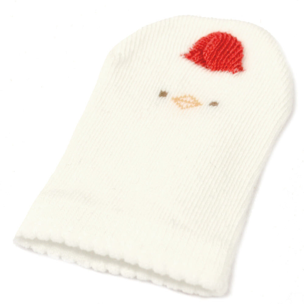 新生児ジャストサイズミトン 日本製 ホワイト（ニワトリ） ベビーザら